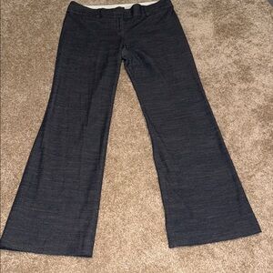 LOFT Marisa Trouser Pants Navy Textured Dress Slacks Size 10. B10